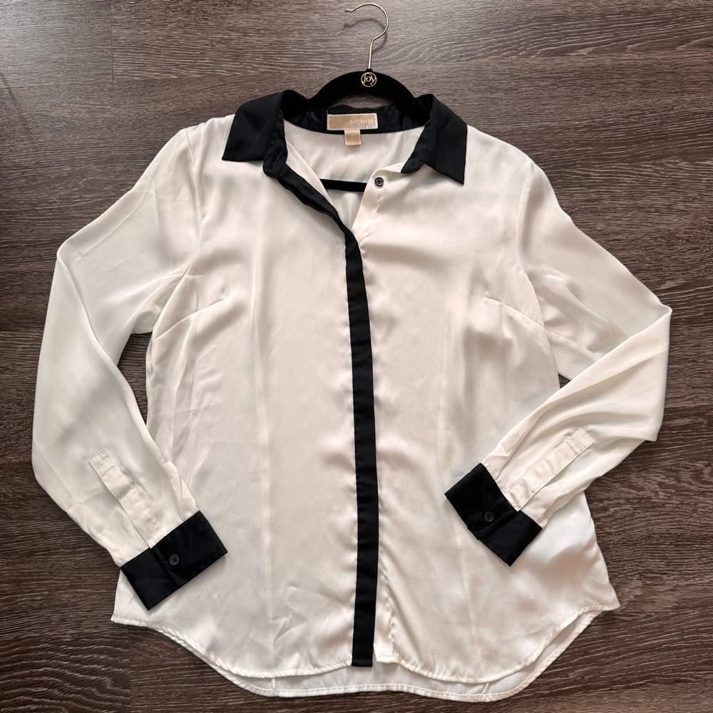 Michael Kors Black and Cream Blouse